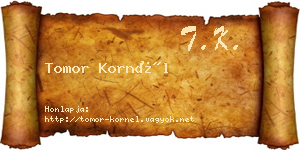 Tomor Kornél névjegykártya
