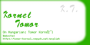 kornel tomor business card
